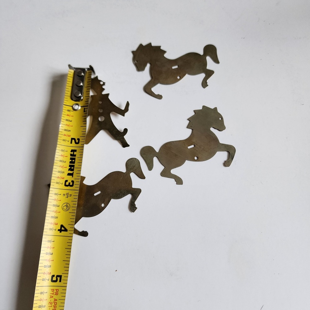 Vintage Brass Stamping Charms Horses & Clown, Antique Ornaments Embellishments - Picture 2 of 4